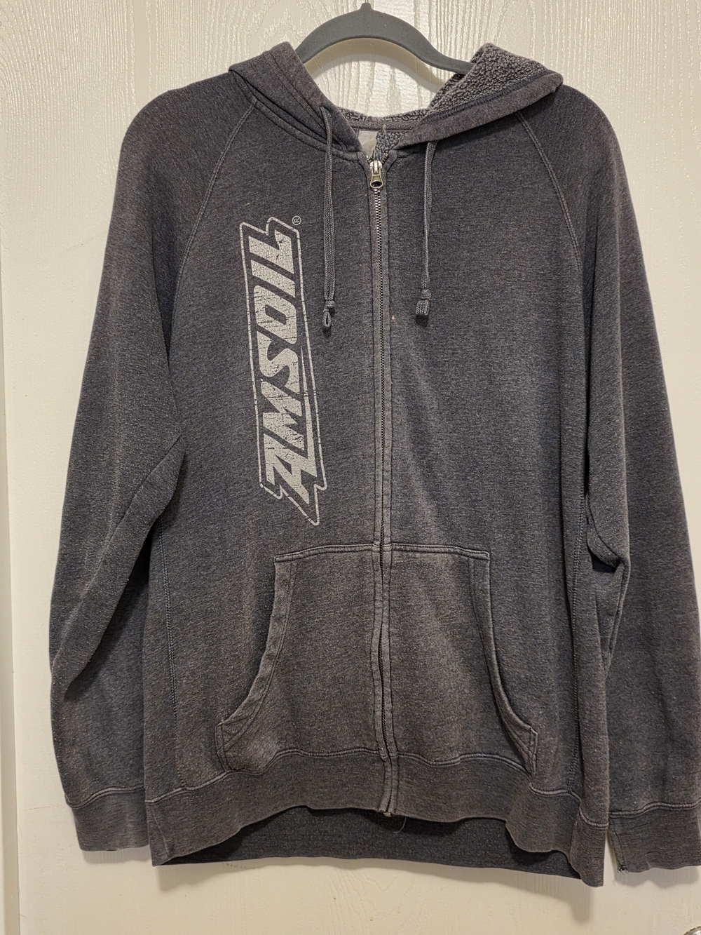 Y2k AMSOIL Men's Dark Gray Heather Full-Zip Hoodie Sweatshirt